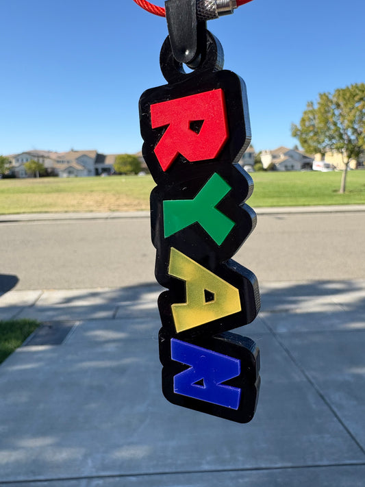 Custom Acrylic Laser-Cut Name Tags (Mario font)