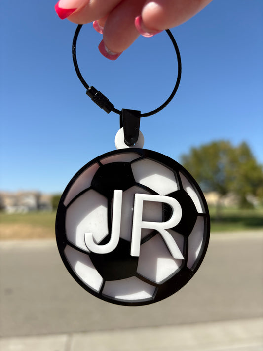 Custom Acrylic Laser-Cut Soccer  & Baseball Name Tags